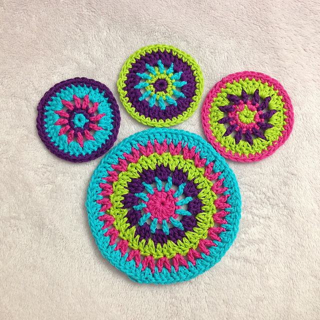 Colorful Circle Coasters and Potholder