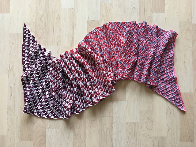 Strawberry Candy Stripe (Rectangular) Shawl