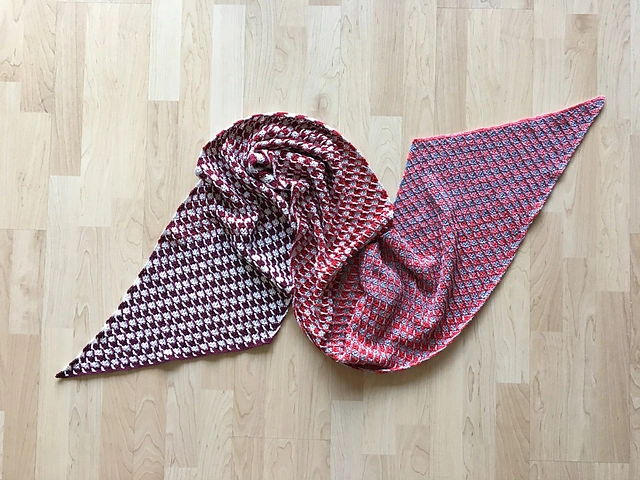 Strawberry Candy Stripe (Rectangular) Shawl - Image 8