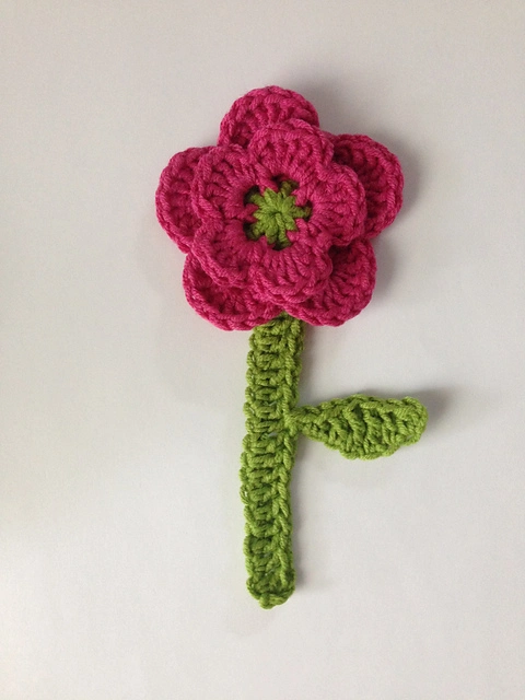 Two Layer Flower with Stem and Leaf - Image 2